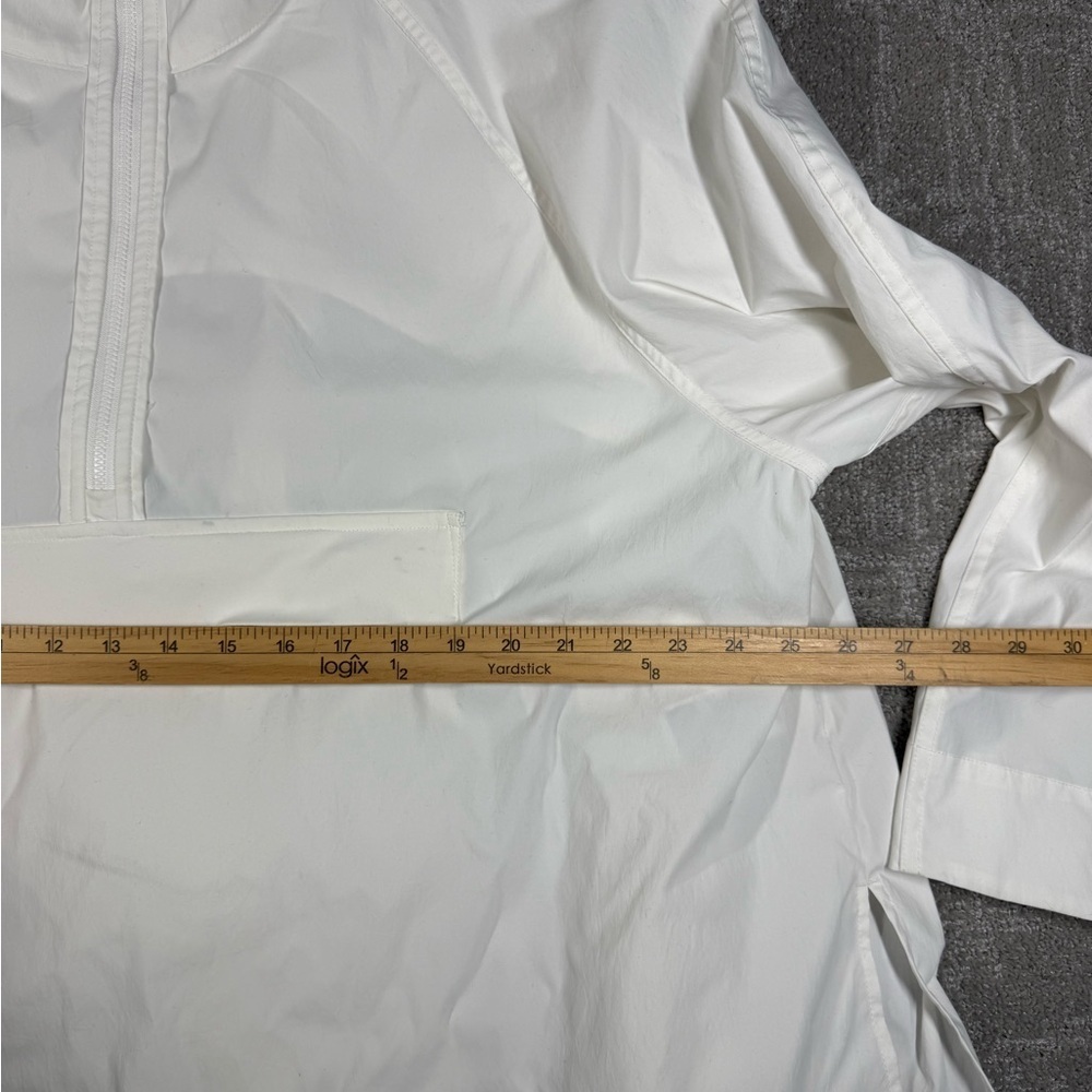 Athleta Sojourn Top Womens XL White Quarter Zip Pleated Layered Oversized READ - Picture 7 of 11